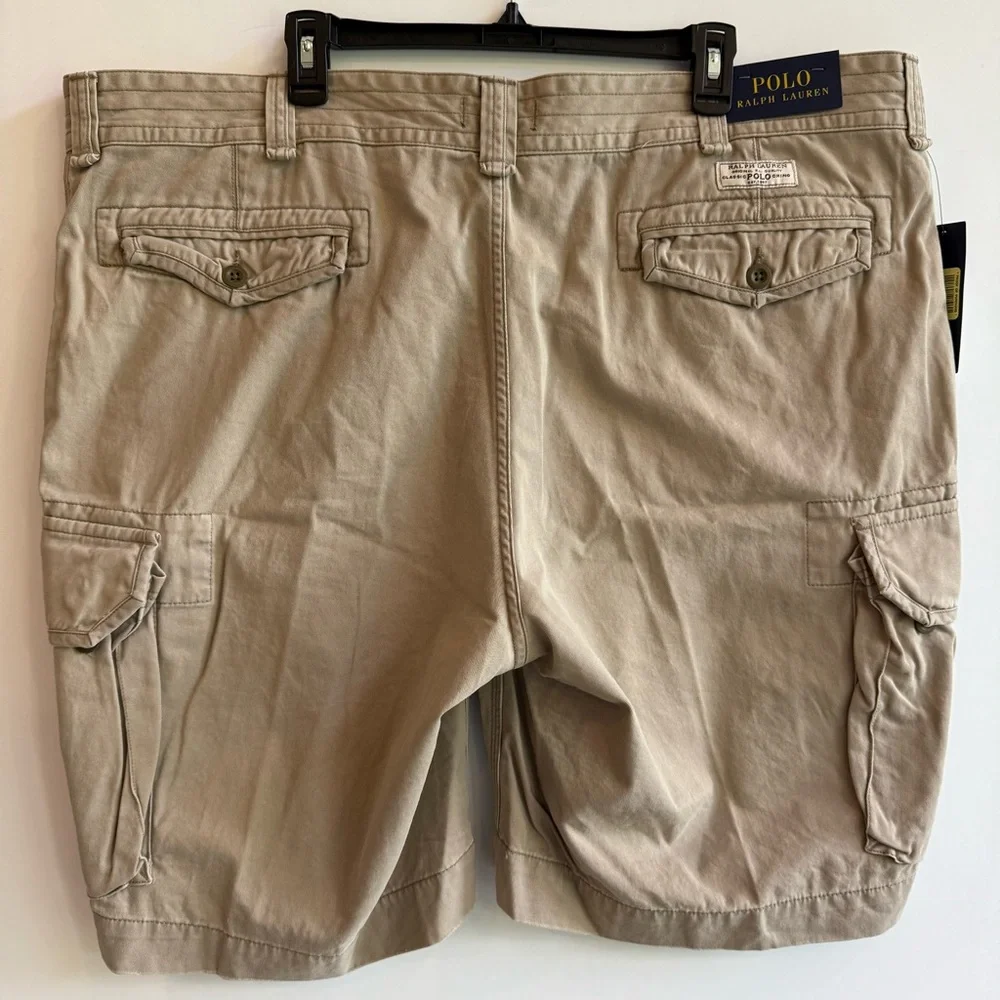 NWT Polo Ralph Lauren Men’s 48B Classic Polo Chino Khaki Cargo Shorts Big & Tall